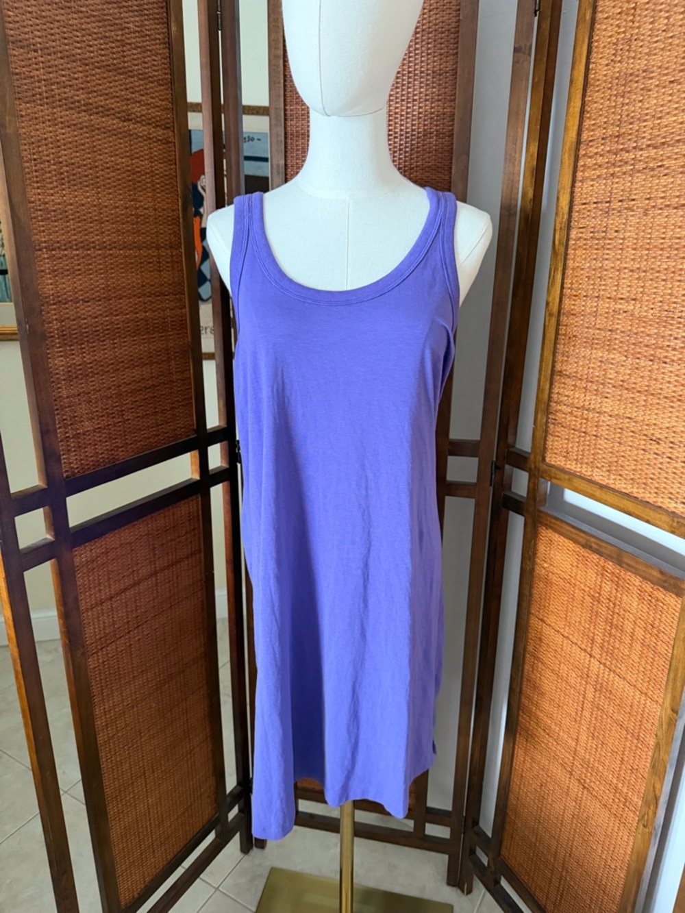 Lululemon Classic-Fit Cotton-Blend Scoop Dress Charged Indigo size 10 - Picture 3 of 8